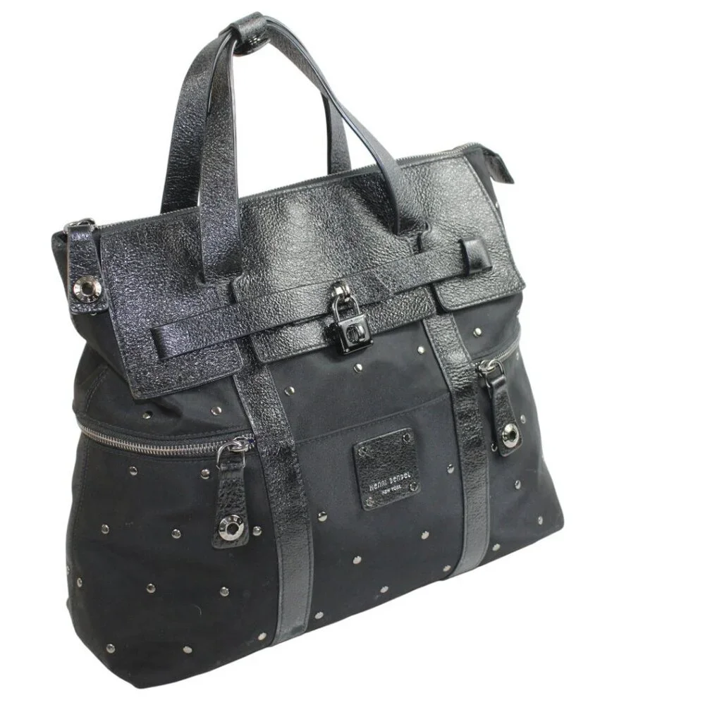 Henri Bendel Jetsetter Large Rare Find Tonal Stud Three Way Convertible Backpack